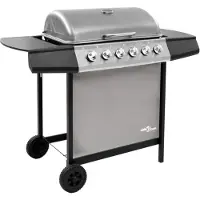 vidaXL Barbecue à gaz avec 6 brûleurs noir et argent coloré