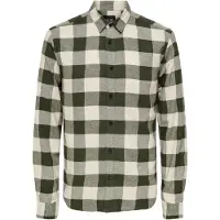 Only & Sons Chemise écru / olive / vert foncé