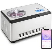 Klarstein Sorbetiere Turbine a Glace, Machine a Glace et Frozen Yoghurt Intelligente, Sorbetière, Glace Italienne, 180W, Contrôle WiFi/App, Maintien au Frais, Refroidissement par Compresseur