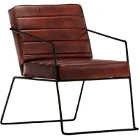 vidaXL Fauteuil Marron foncé Cuir véritable