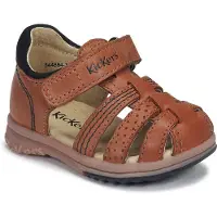 Kickers Sandales plates PLATIBACK garcons - Marron - 20