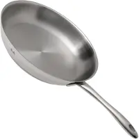 Fissler Catania / Poêle en acier inoxydable (Ø 28 cm), poêle à manche sans revêtement, poêle à braiser, idéale pour rôtir croustillant, tous feux - y compris induction