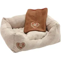 Kerbl Kuschelbett Love You (Farbe beige, L x B x H 47 x 37 x 17 cm) 81231
