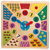 Small Foot Horloge éducative (Allemand, Anglais, Français, Italien)
