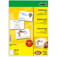 Sigel Dp830 - Micro-Perforé - Blanc Brillant - 85 X 55 Mm - 185 G/M² - 150 Carte(S) (15 Feuille(S) X 10 Cartes De Visite