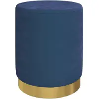 vidaXL Tabouret de rangement rond Bleu Velours 31 x 37 cm