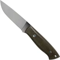 Brisa Trapper 115 Green Canvas Micarta Elmax Flat 2066 couteau de bushcraft