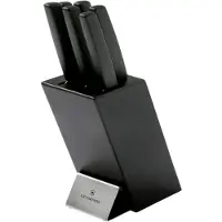Victorinox Swiss Modern set de 6 couteaux de cuisine avec bloc, noir, 6.7186.63