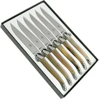 Laguiole , T62MINB, set de couteaux à steak en pointe de corne