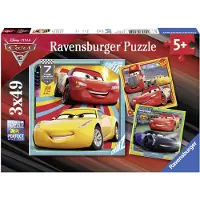 Disney Puzzle Disney Cars 3, 3 x 49 pièces.