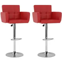 vidaXL Tabouret de bar 2 pcs. Simili cuir rouge