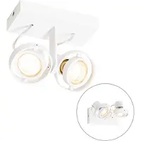 QAZQA Spot moderne blanc 2 lumières - Master 50