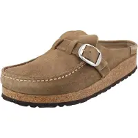 Birkenstock Sabots Birkenstock Femme Buckley Suede Leather Gray Taupe Narrow-Taille 42