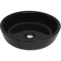 vidaXL Lavabo en céramique rond noir 42x12 cm