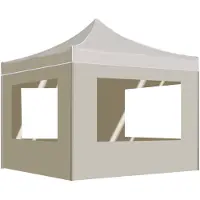 vidaXL Party tent faltbar mit Wänden 3x3 M Aluminiumcreme