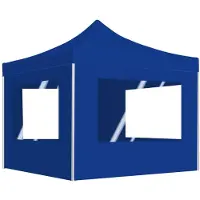 vidaXL Tente de réception pliable avec parois Aluminium 2x2 m Bleu