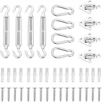 vidaXL Set de 12 accessoires pour voile d'ombrage en acier inoxydable