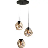 Masterlight Lampe suspendue Lava 3x verre doré