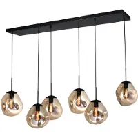 Masterlight Lampe suspendue Lava 6x verre à fumée