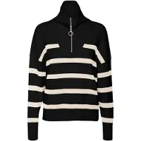 Vero Moda Pull-over 'Saba' noir / blanc cassé