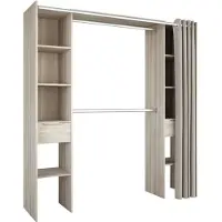 Demeyere Ensemble de dressing 2 colonnes + 2 armoires + 2 tiroirs – Chêne Shannon – 115 x 50 x 203 cm – DANA