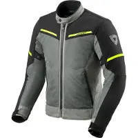 REV'IT! Revit Airwave 3 Veste textile pour moto, gris/noir/jaune, S