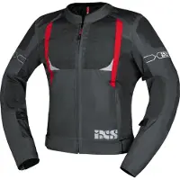 IXS Trigonis-Air, veste en textile ,Gris Foncé/Gris/Rouge ,M