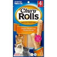 Ciao Churu Rolls Cat Treat Aliment humide avec garniture crémeuse au poulet 4x10g