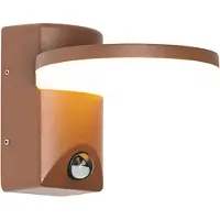 QAZQA Applique murale extérieure brun rouille avec LED IP54 détecteur de mouvement - Esmee