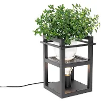 QAZQA Lampe de table industrielle noire - Cage Rack