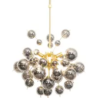 QAZQA Suspension design en laiton avec verre fumé 8 lumières - Explode