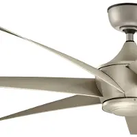 Kichler Lehr le ventilateur de plafond silencieux Ø203cm DC-moteur IP44 extérieur + télécommande, Ventilateur, Argent