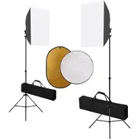 vidaXL Kit de studio photo avec boîte à lumière et réflecteur