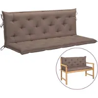 vidaXL Coussins de banc de jardin 2 pcs. Taupe 150x50x7 cm Tissu Oxford