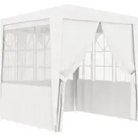 The Living Store Tente de réception professionnelle avec parois latérales 2×2m Blanc 90 g/m