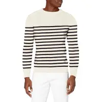 Armor Lux Homme Marin "Groix" Homme Pull, Blanc (6rl Milk/Navire 6rl), M EU