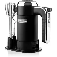 WESTINGHOUSE Batteur à main Westinghouse Retro - 6 vitesses + fonction turbo - Fouet et crochets à pâte - Avec support de rangement - 350W - Rouge