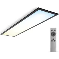 B.K. Licht Panneau LED I 1 mètre I gradable I contrôle de la température de couleur CCT I télécommande I minuterie I 24 Watt I 2.200 Lumen I 1000x250 mm I noire