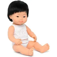 Miniland Poupée bébé asiatique avec le syndrome de Down, 38 cm, rose, taille unique