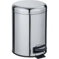 Wenko Leman seau à cosmétique 5,0 l argent brillant, Poubelle, Argent