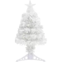 vidaXL Arbre de Noël artificiel pré-éclairé blanc 64 cm fibre optique