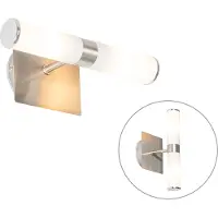 QAZQA Applique murale moderne en acier IP44 2 lumières - Bath