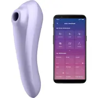 Satisfyer Dual Pleasure - Stimulateur 2-en-1 à ondes d’air contrôlé par application (violet)