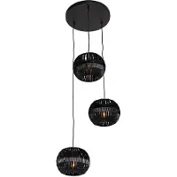 QAZQA Suspension moderne noire 3 lumières - Zoë