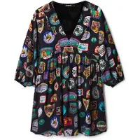 Desigual Robe courte STAMP femmes - Noir - EU S