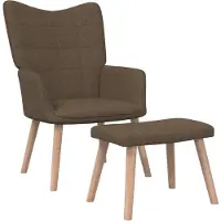 vidaXL Fauteuil relax avec pouf Marron Tissu