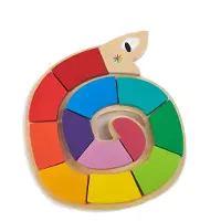 Tender Toys Puzzle en bois de vers junior - - Animaux - Moins de 100 pièces - Multicolore