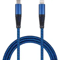 2GO USB Lade-/Datenkabel Type-C - Lightning Nylon 1m blau