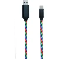 2GO 797146 USB Ladekabel "Tricolor"-m.LED-Beleucht. 1m USB Type C