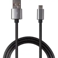 2GO 795812 USB Ladekabel "Luxury" - grau - 100cm f. USB Type C 3.1
